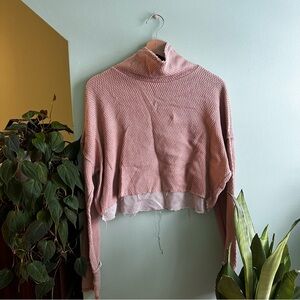 Beige Turtleneck Women Cropped top